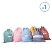 Imagen de Bolsa de tela Vichy amarilla reutilizable y lavable para múltiples usos