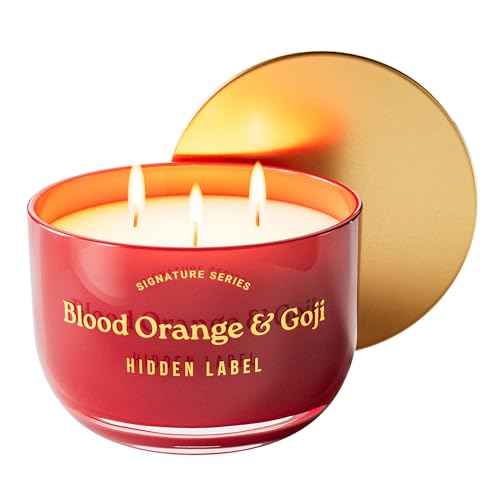 Hidden Label Blood Orange & Goji Scented Candles, 3 Wick