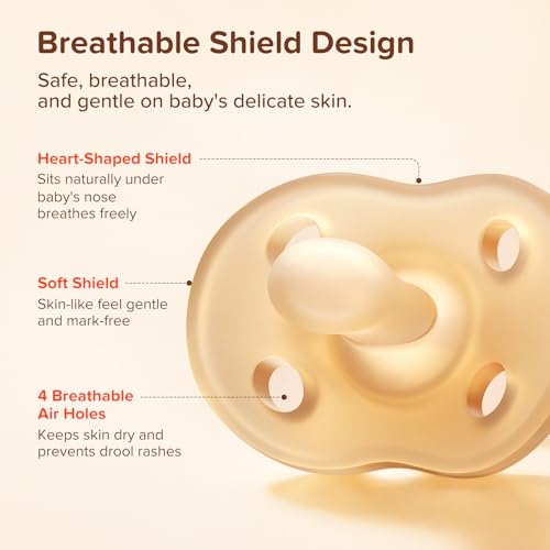 Image of Thyseed Classic Newborn Pacifiers 100% Silicone Pacifers for Babies 0-6 Months, One-Piece Desigan, Orthodontic Pacifier, BPA-Free, 2 Pack
