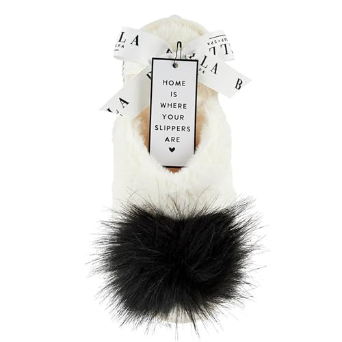 Women's Plush Indoor Slippers House Shoes with Cute Fuzzy Pom Accent
