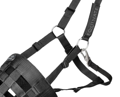 Equinate Fressbremse Grazeguard mit Polsterband Cob/Vollblut | Stufenlos Verstellbarer & ergonomischer Maulkorb für Pferde & Ponys | Reguliert die Futteraufnahme | Ideal für den täglichen Weidegang