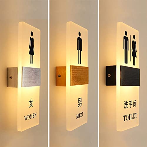 Letrero LED for inodoro masculino, femenino, niño y niña, decoración del baño, letreros de(B,40x15cm)
