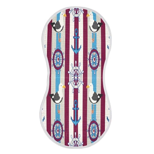 Kigai Seagull Anchor Baby Burp Cloths Extra Soft and Absorbent Burping Rags Cotton Burping Clothes Baby Washcloths for Newborn Boys Girls - 1 Pack2