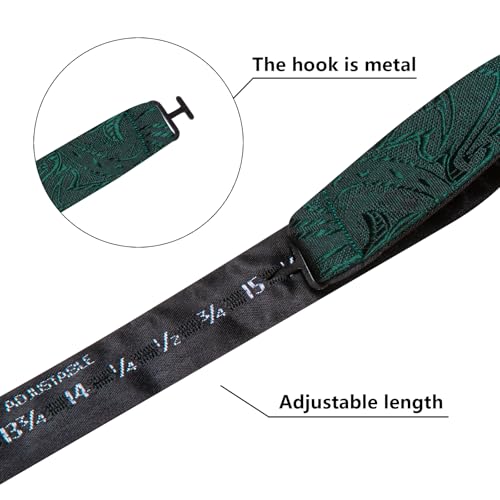 Image of Dubulle Self Tie Bow Ties and Lapel Pin for Men Paisley Solid Mens Bowtie and Handkerchief Cufflinks Set Wedding