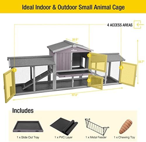 Miniatura 6 de Aivituvin Conejera para conejos, jaula grande para conejos, jaulas de conejito para interiores y exteriores, estilo 2