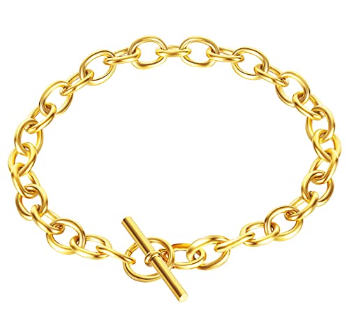 Bracelet à bascule délicat anti-ternissement plaqué or