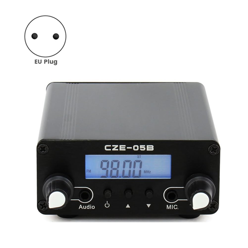 CZE-05B Émetteur FM 0,5W de Radiodiffusion en Direct Européen Amplificateur Audio Stéréo PLL pour Église, Voiture, Communauté - Prise EU