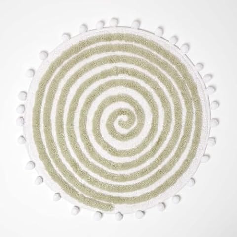 HOMESCAPES Cotton Blend Tufted Bath Mat Cover