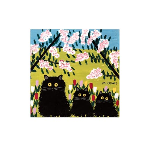 Toile Trois chats noirs Maud Lewis | Décoration murale chaleureuse pour salon