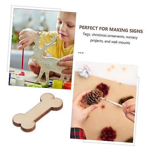 NUOBESTY 50 Stück Unfertige Hundeknochen Aus Holz Ideal Zum Bemalen Und Dekorieren Für DIY Projekte Basteln Und Holzhandwerk Perfekt Für Kreative Und Deko Ideen