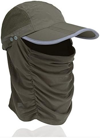 CellCase Sun Caps Detachable Quick-Drying Anti-Mosquito Mask Hat (Deep Green)