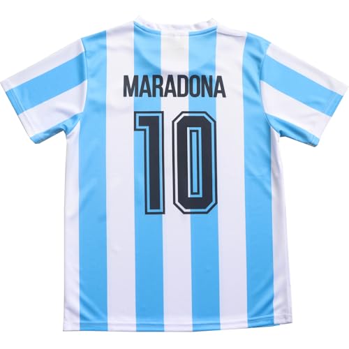 Vintage Argentina Diego Home #10 Retro Football Soccer Kids Jersey Shorts Socks Set Youth Sizes3