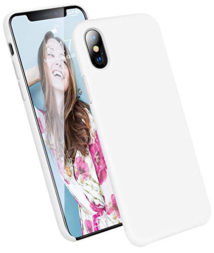 Image of REALCASE iPhone X | iPhone Xs Back Cover Case | Full Protective Liquid Silicone | Shockproof Case Back Cover for iPhone X /Xs (S-White)