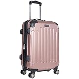Heritage Travelware Logan Square Lightweight Hardside Expandable Luggage with Spinner Wheels, Rose Gold, 20-Inch Carry On