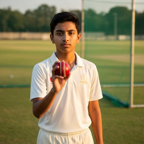 Image of SM'SAI MUSICALS Red Leather Cricket Ball 4 Piece (1 Ball)