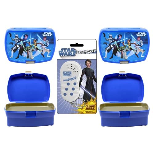 Star Wars Clone Wars 3pk Bundle - 2 x Lunchbox 16 cm x 11 cm x 6 cm & Clone Wars in My Pocket