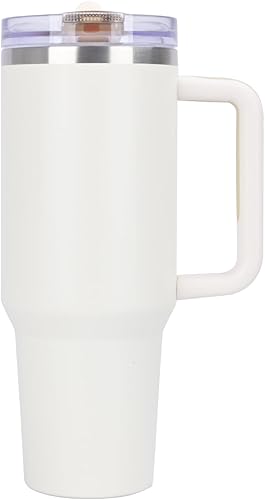 Quencher ProTour - Vaso térmico de 40 onzas con asa - Botella de agua de acero inoxidable 100% a prueba de fugas aislada al vacío  2 tapas (pajita