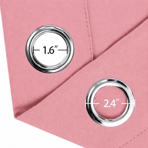Image of LEMOMO Pink Blackout Curtains /42 x 84 Inch /Set of Two Panels Grommet Bedroom Curtains