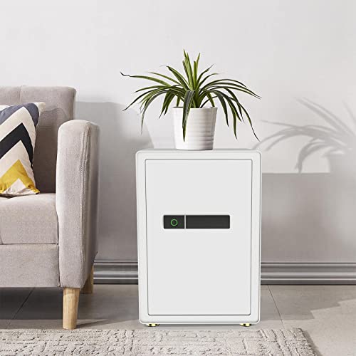 Biometric Safe Box - 2.7 Cubic Feet Quick Access Fingerprint Safe With 2 Removable Shelf,Sensor Light,Full Felt Lining - Q345 Alloy Steel Home Safe - Luxury Cabinet Safe For Home Office Storage, White #TOP7