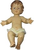 Presepe Gesù Bambino lunghezza 32 cm. Larghezza bambola 20,5 cm.