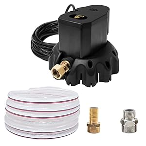 EDOU DIRECT Automatic Submersible Pool Cover Pump | Heavy Duty 1, 200 GPH Max Flow | Includes 16ft Hose & Adapters | Ideal for Above Ground & Inground Pools Black