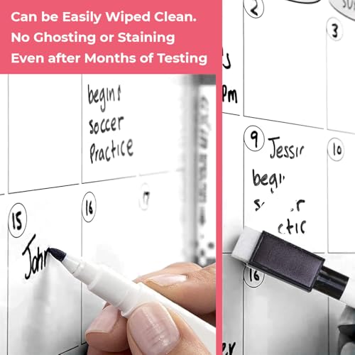 Image of Trueflair Magnetic Board Dry Erase Whiteboard for Fridge, 30 cm x 23 cm, with Black Marker, Waterproof Surface (A4)