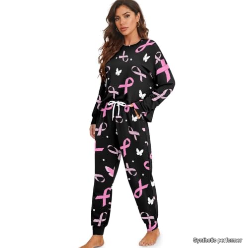 Image of Women's Pajamas Set Soft 2 Piece Loungewear Long Sleeve Pj Set