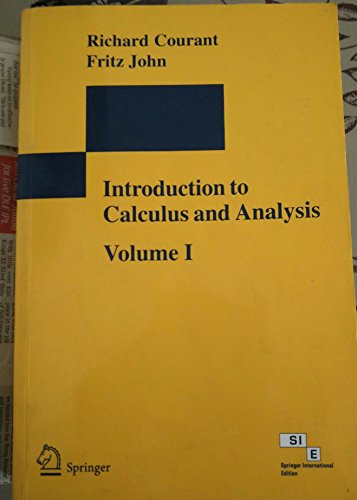 Introduction to Calculus and Analysis Vol 1 8181281683 Book Cover
