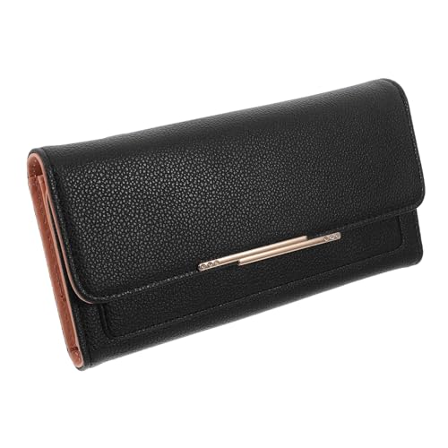 Pu Leather Trifold Wallet Capacity for Cards and Cash Stylish Clutch Purse Black for Daily Use and Go Organization