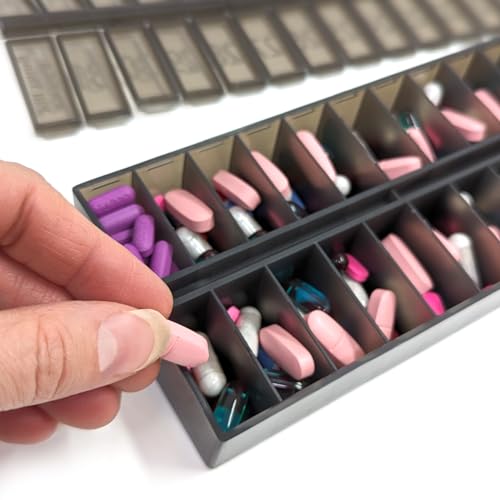 Image of Once-a Day Monthly Pill Organizer Removable Lid for Easy Loading - Large Compartment Pill Box Medications for Entire Month Plus a Compartment for Extra Pills BPA Free