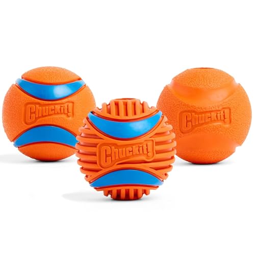 Chuckit! Fetch Medley Gen. 3 Gummibälle, Ultra Ball, Fetch Ball, Rugged Ballwerfer, kompatibles Kauspielzeug, Medium, 3 Stück