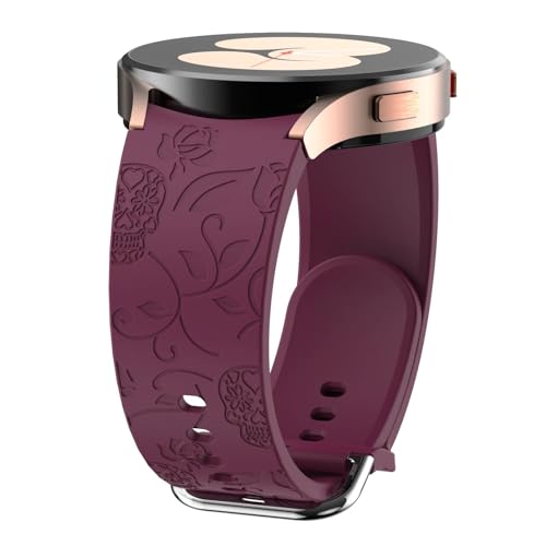 [�����ȓX] �ɓK��Samsung Galaxy Watch 7/6/5/4 �p�V���R���X�g���b�v ���ԂȂ��u���X���b�g Galaxy Watch 6 Classic 43/47mm �t���J�o�[ �������X�g���b�v�o���h(Skull Wine Red)