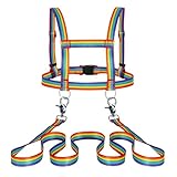 Pferdeleine Zum Spielen, Pferdegeschirr Für Kinder Zum Spielen, Größenverstellbare, Pferdespielleine Für Kinder, Pferde Spielleine, Für Jungen Und Mädchen, Fördert Bewegung Und Fantasie (Regenbogen)