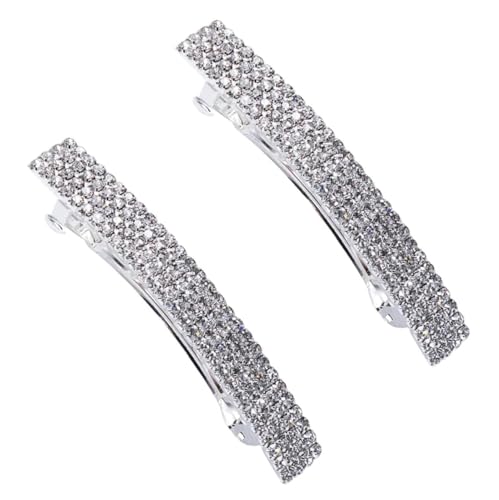 2Pcs Fashion Rhinestone Alligator Hair Clips French Barrettes