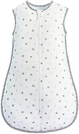 MOXTOYU Baby Sleep Bag, 100% Cotton 1.0 Tog Baby Sleeping Bag, Sleeveless Swaddle Blanket with Two-way Zipper, Baby Blanket For Newborn Boy Girl, Newborn Baby Gift, New Born Baby Essentials 0-6M