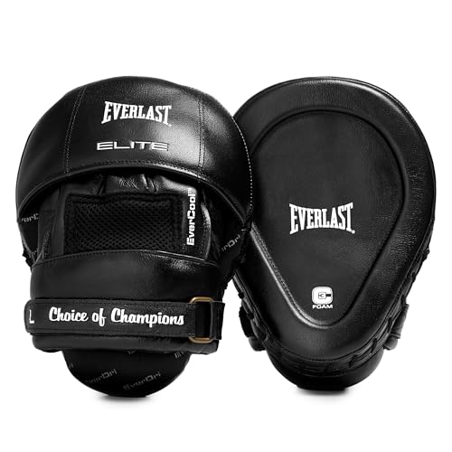 Everlast Elite Pro Leather Mantis Punch Mitts | Full-Grain Leather | Everdri