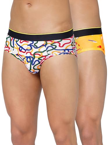 Image of Bummer Men's Printed Micro Modal Briefs Underwear | Ultra Soft & Breathable | Combo Pack of 2
