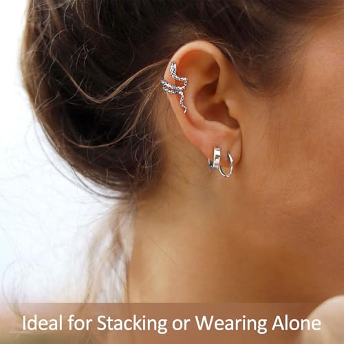 ChicSilver 925 Sterling Silver Ear Cuffs Non-Piercing Cartilage Earrings: Various Styles, Conch Cuffs (with Gift Box)3