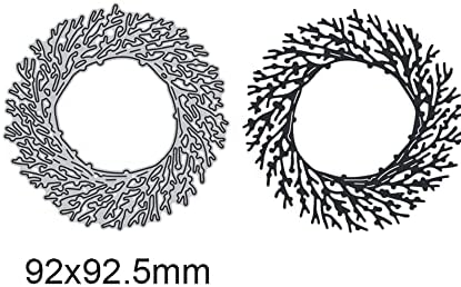 Wreath of Branches Metal Die Cuts,Wedding Tree Flower Leaf Leaves Cutting Dies Cut Stencils for DIY Scrapbooking Album Decorative Embossing Paper Dies for Card Making