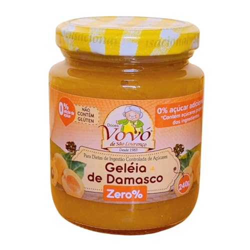 Geleia de Damasco Zero Açúcar - 240g - Doces da Vovó de São Lourenço