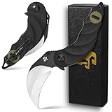 Sitivien ST160 Pocket Folding Knife,K110 Steel Blade with G10 Handle EDC Tool Knife for Outdoor Camping,Hiking,Fishing(Green)