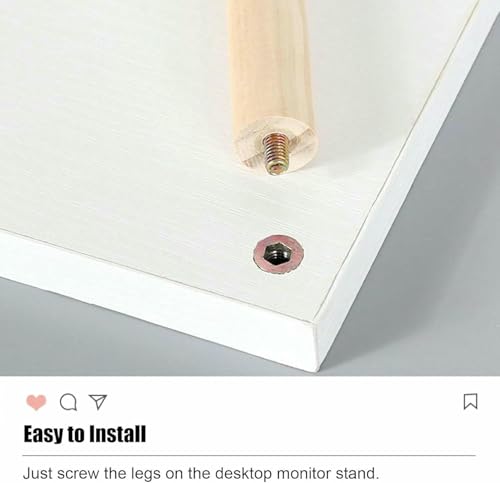 Support écran double étagère d'angle en bois pour télétravail net - 6