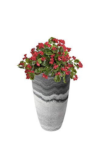 Algreen 43429 Curved Vase Planter,12" Diameter by 20" Height, Marble - Thumbnail 3