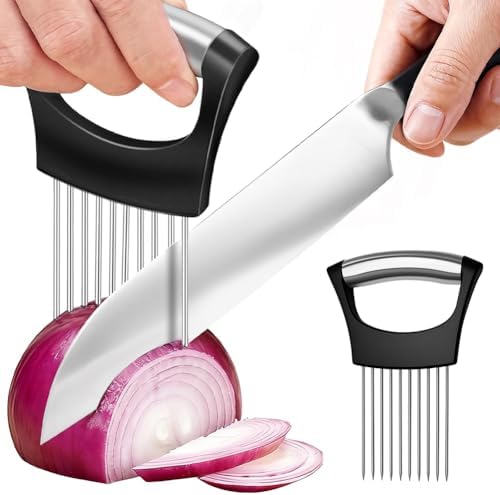 Soporte de cebolla para rebanar, cortador de verduras de acero in...