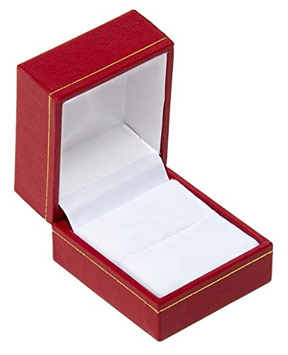 Box For Britain Red Classic Leatherette Ring Box Birthday, Proposal, Engagement, Gift Box, Jewellery Display Box (100)