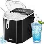 Silonn – Silonn Eiswürfelmaschine mit Tragegriff & Eiskorb, Mini Ice 