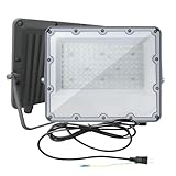HIKARI LED投光器 100W 作業灯 19600lm 144チップ led 屋外 IP67防水 昼光色 6500K 極薄 85～265V 省エネ 軽量 看板 駐車場 倉庫 工事用ライト 豪雨対応 1個「A-CBD-J-LED」