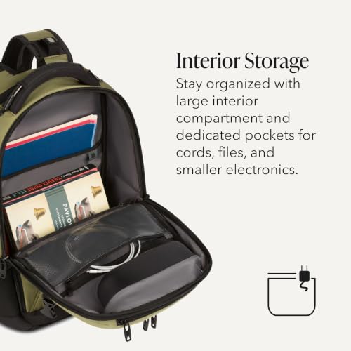 Image of SwissGear Travel Tech Pro Laptop Backpack - Fits Laptops up to 16 inch - ScanSmart TSA-Friendly Backpack with Multiple Organizer Pockets - Olive