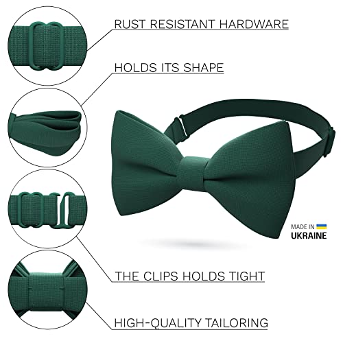 Image of Bow Tie House Mens Bowties Pre-tied Shape Clip on Bowtie Solid Men Formal Wear for kids, baby boys, toddler any age bow ties