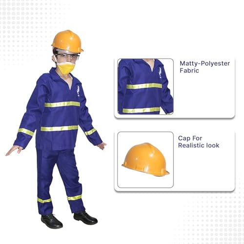 Image of Kaku Fancy Dresses Our Helper Costume for Boys & Girls | Social Helper Doctor, Nurse, Fireman, Postman, Teacher, Farmer Dress For Kids